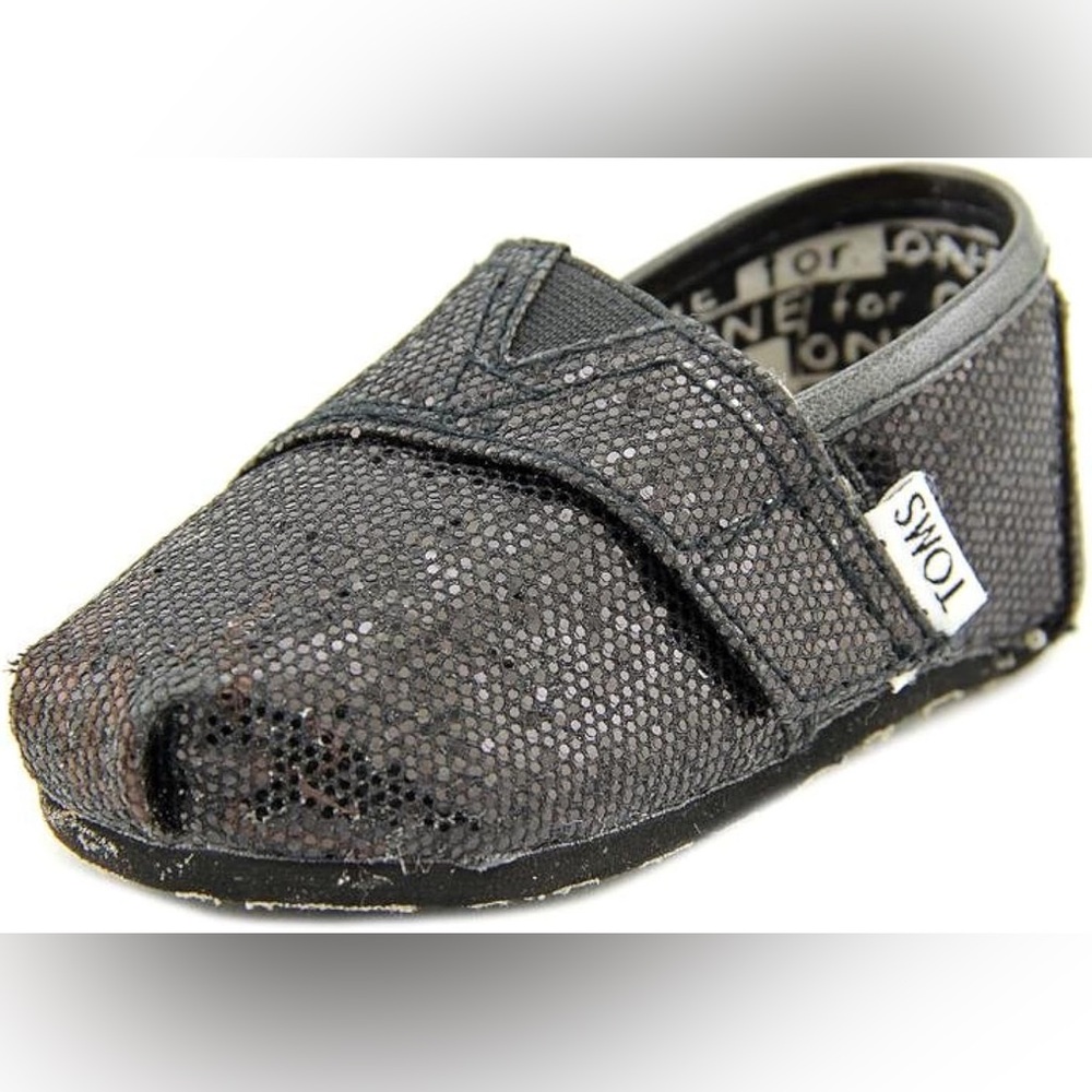 Tom’s Black Glitter Shoes Toddler Size 5T